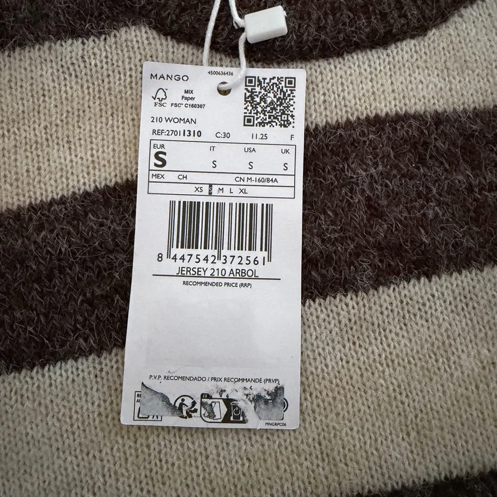 Striped Brown and Cream women's Sweater - Picture 3 of 3